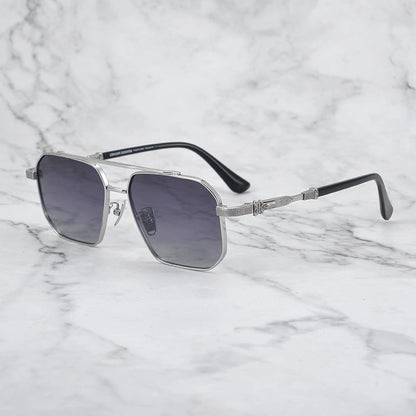 CHH Chrome Hearts Glasses Pure Titanium Double Beam Polygonal Myopia Glasses Frame & Sunglasses