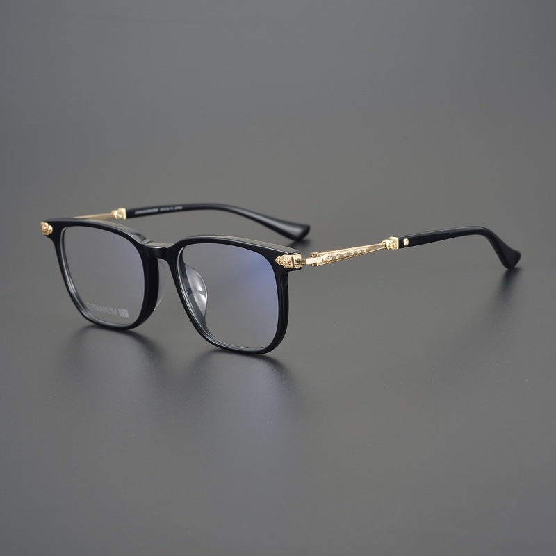CHH Chrome Hearts Glasses Vintage Pure Titanium Black Frame Glasses