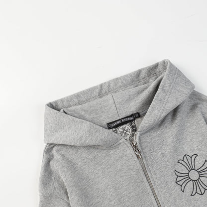 CHH Chrome Heart Hoodie Crowe Hooded Sweater Cardigan Zip Long Sleeve Jacket