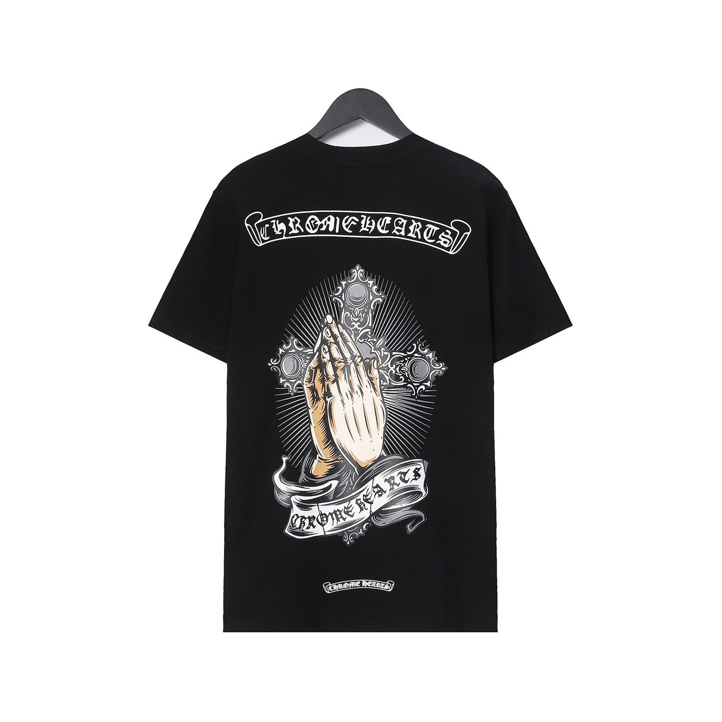 CHH Chrome Heart T Shirts Croix Hands Ribbon Cross