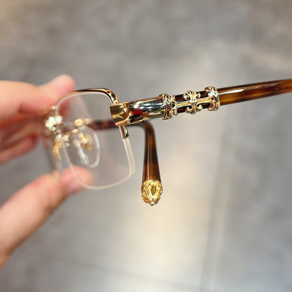 CHH Chrome Hearts Glasses Myopia Half Frame Glasses Frame Titanium Frame Business Style