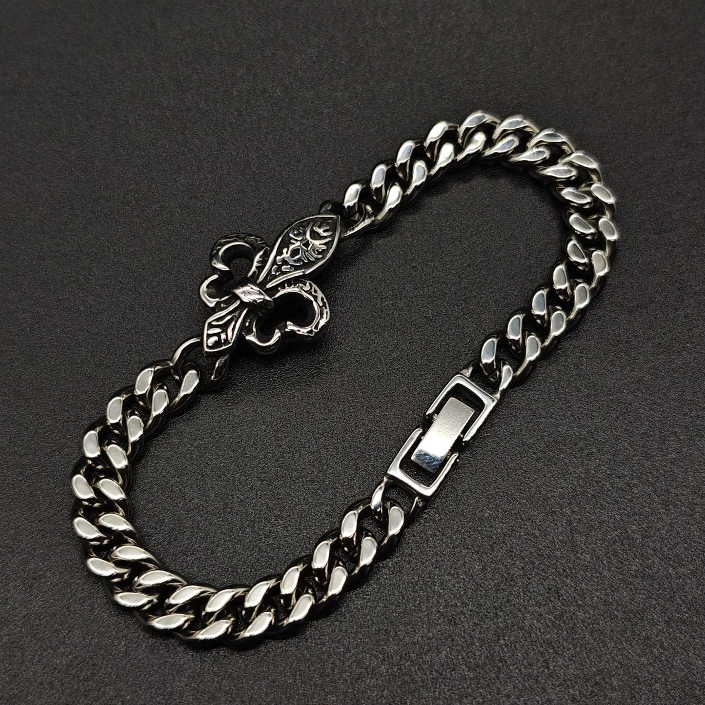 Chrome Hearts anchor Fleur de Lis ID bracelet 925 Sterling Silver