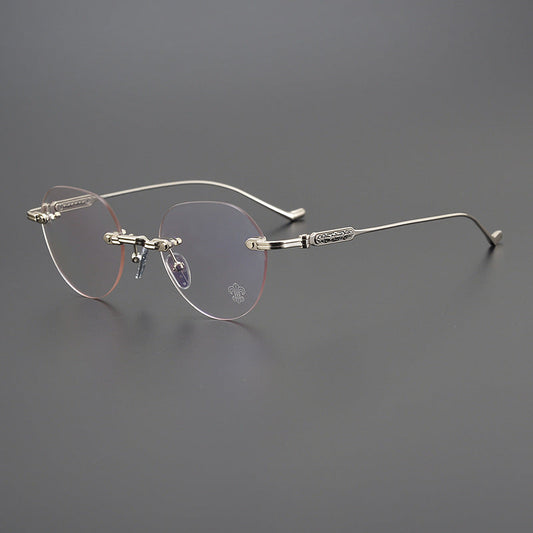 CHH Chrome Hearts Glasses Frameless Pure Titanium Glasses Frame Personalized Business