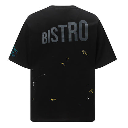 GALLERY DEPT. Men's Natural Paint-Splattered Distressed Printed Cotton-Jersey T-