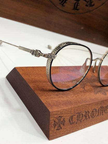 CHH Chrome Hearts Glasses Ultra Light Retro Literary Flat Mirror Myopia Glasses Frame