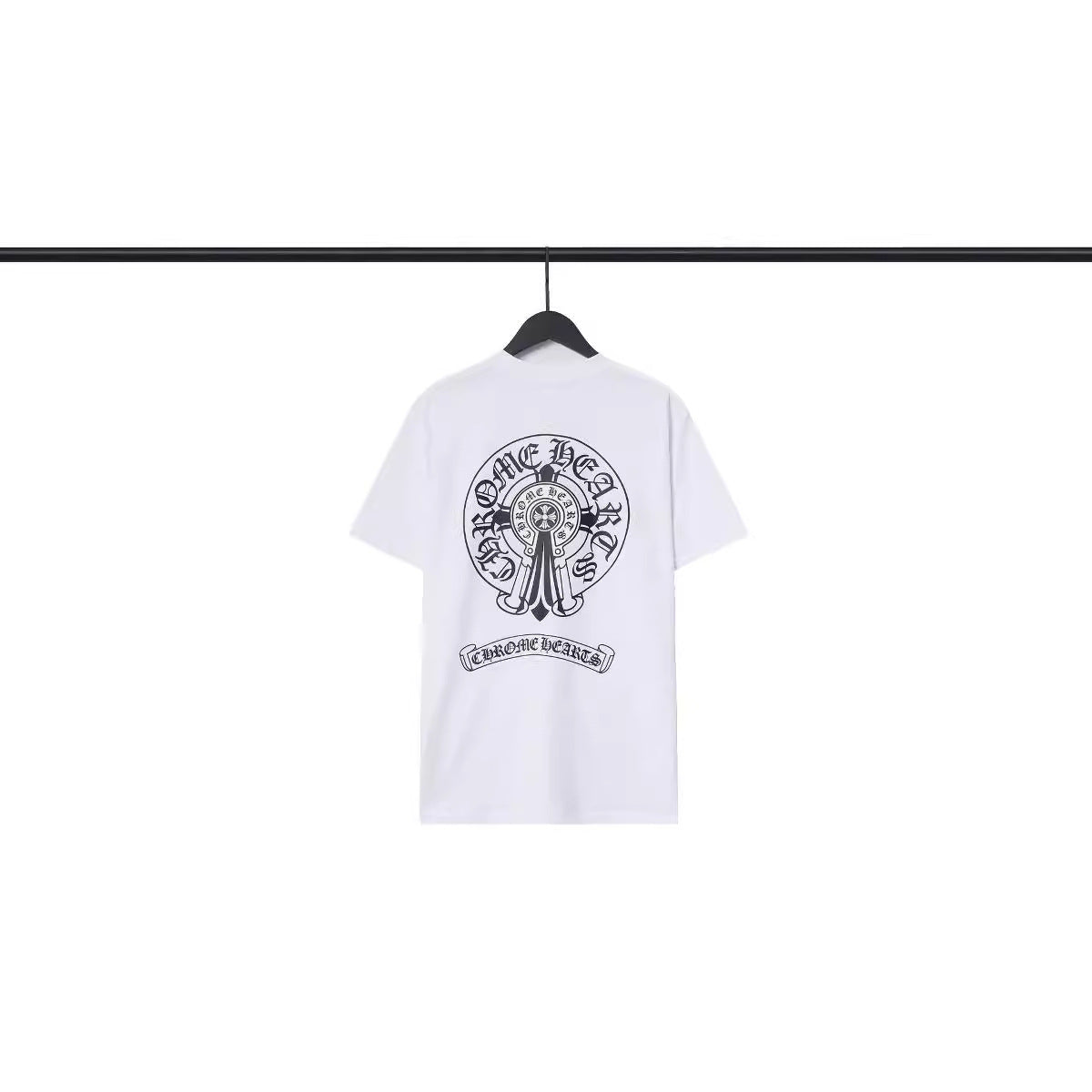CHH Chrome Heart T Shirts Croix Cross Color Leather Printed Short Sleeve T-Shirt