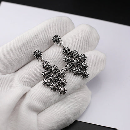 Chrome Hearts retro cross rivet earrings