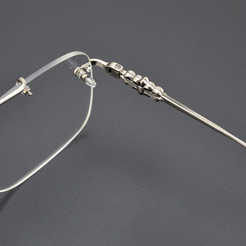 CHH Chrome Hearts Glasses Fashion Double Beam Frameless Myopia Glasses Frame