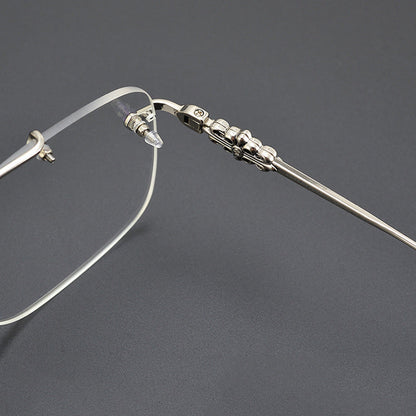 CHH Chrome Hearts Glasses Fashion Double Beam Frameless Myopia Glasses Frame