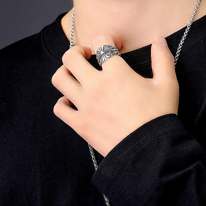 Chrome Hearts s925 sterling silver open cross ring