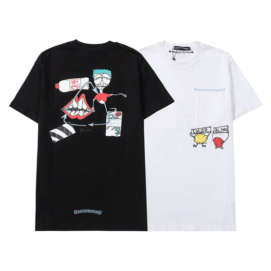 CHH Chrome Heart T Shirts Crowe Summer Short Sleeve Hip Hop Men's and Women's T-Shirts