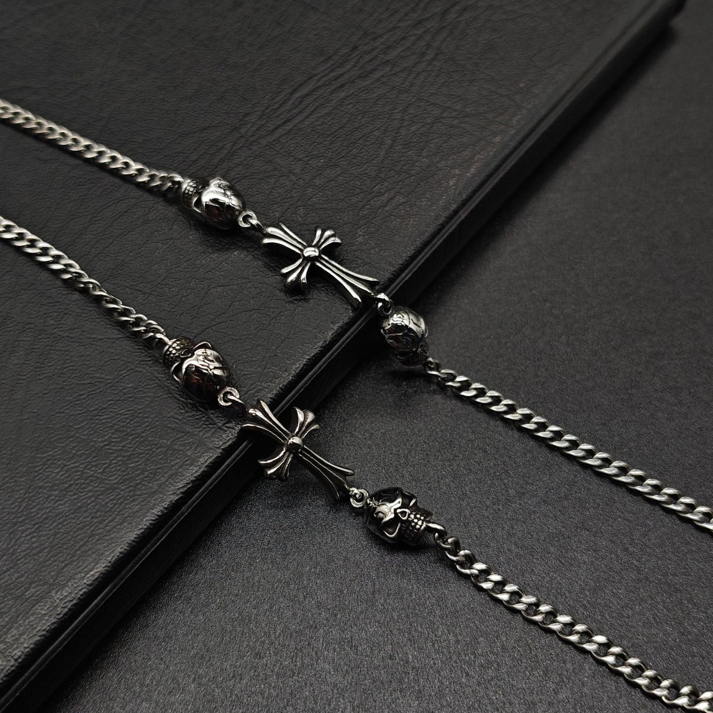 Chrome Hearts old retro bone S925 cross bracelet
