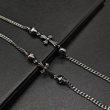 Chrome Hearts old retro bone S925 cross bracelet