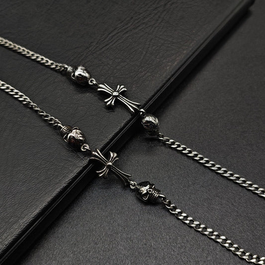 Chrome Hearts old retro bone S925 cross bracelet