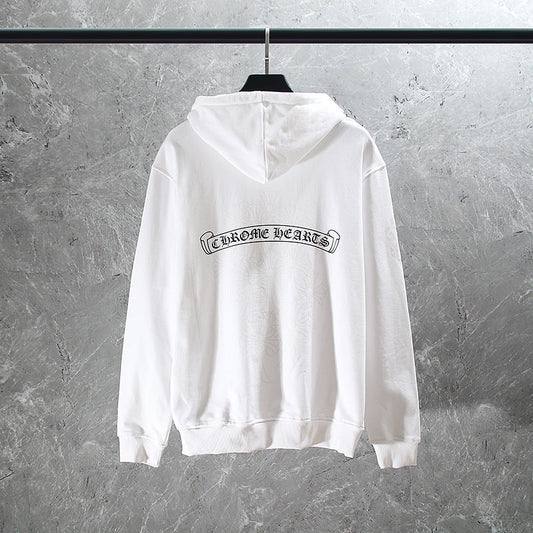 CHH Chrome Heart Hoodie Chrome Heart Sanskrit embroidered hooded zip-up sweater