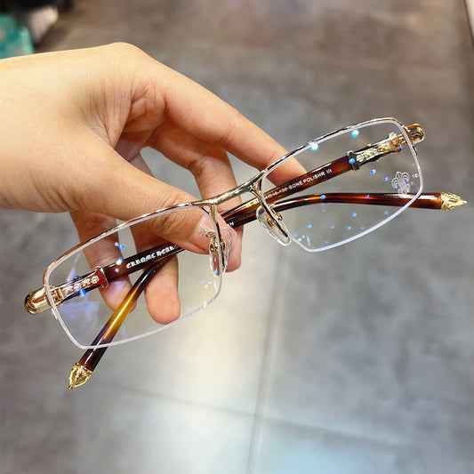 CHH Chrome Hearts Glasses Myopia Half Frame Glasses Frame Titanium Frame Business Style