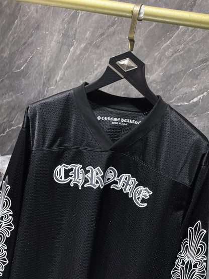 Chh Chrome Hearts T Shirts Autumn CH Ice Hockey Suit Sanskrit Letter Casual Loose Long Sleeve T-Shirt