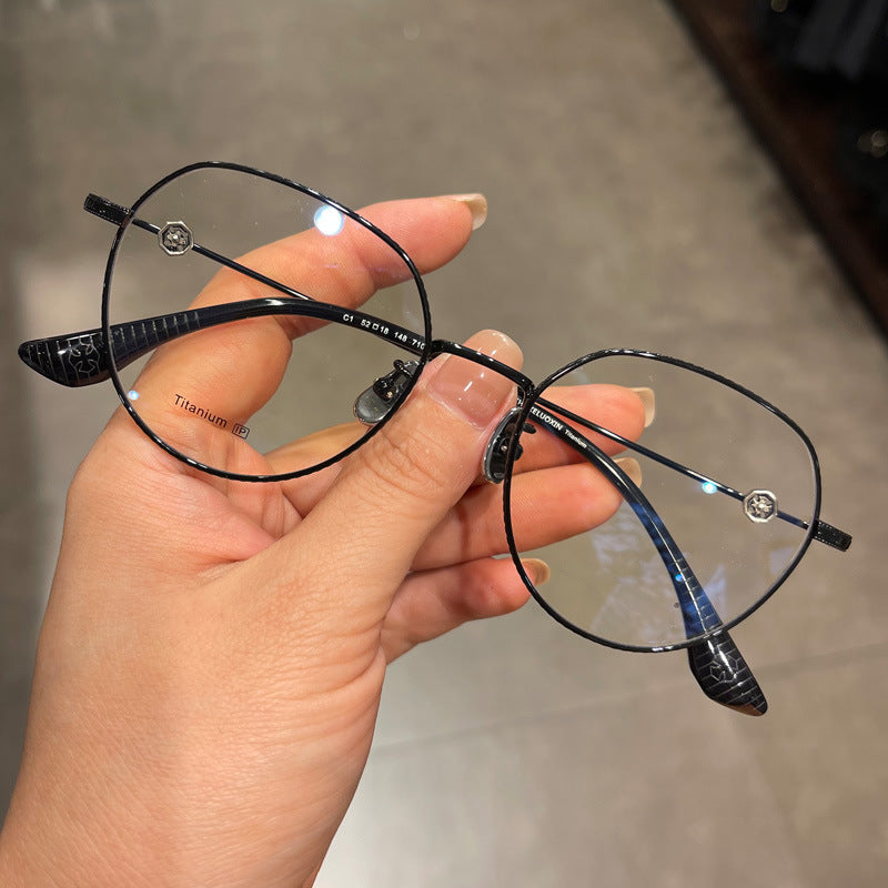 CHH Chrome Hearts Glasses Pure Titanium Ultra Light Retro Myopia Glasses Frame