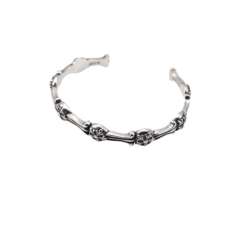 chrome hearts retro five-pointed flower open bracelet