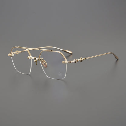 CHH Chrome Hearts Glasses Vintage gold rimless myopia frames