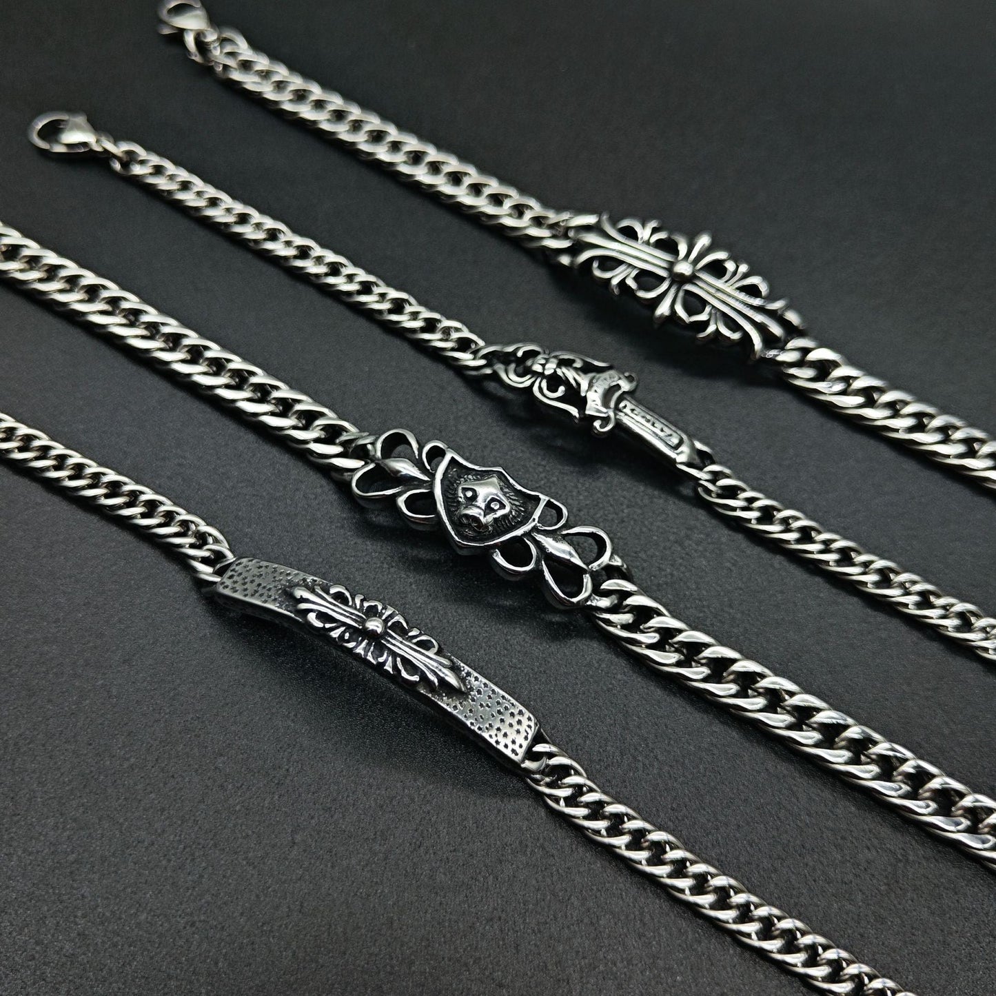 Chrome Hearts curved Cuban domineering retro bracelet