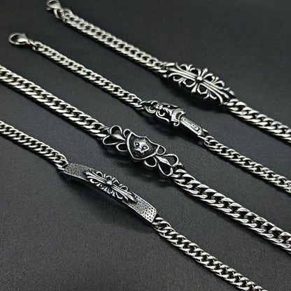 Chrome Hearts curved Cuban domineering retro bracelet