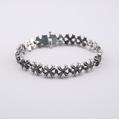 Chrome Hearts antique distressed diamond cross bracelet