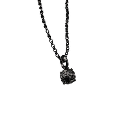 Chrome Hearts retro black cross flower meteor hammer pendant