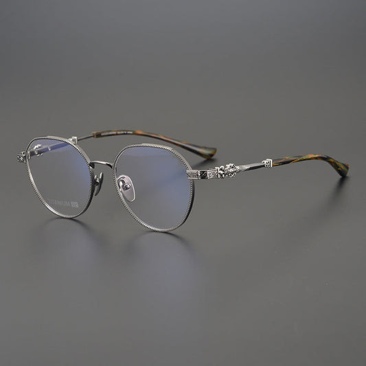 CHH Chrome Hearts Glasses Pure Titanium Vintage Carved Anti-Blue Myopia Glasses Frame