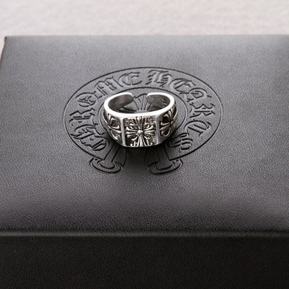 Chrome Hearts pinky ring, three cross open rings