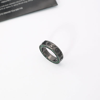 Chrome Hearts black green diamond ring