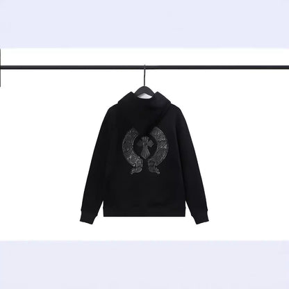 CHH Chrome Heart Hoodie Crowe hooded sweater cross cardigan loose terry jacket