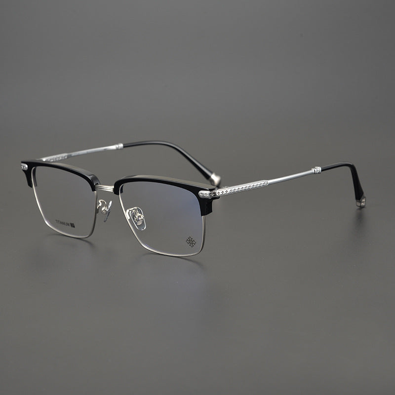CHH Chrome Hearts Glasses Simple Japanese Business Half Frame Pure Titanium Glasses Frame