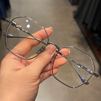CHH Chrome Hearts Glasses Pure Titanium Polygon Retro Myopia Eyewear Frames