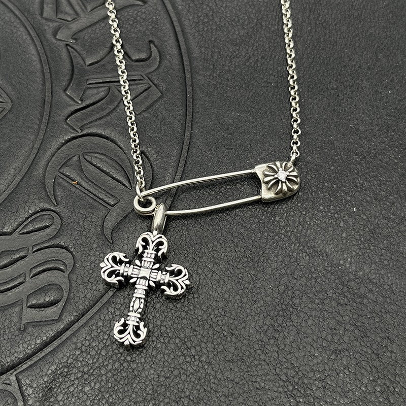 Chrome Hearts pin necklace with various elements