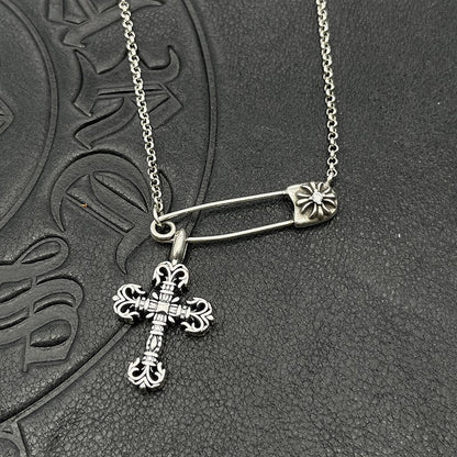 Chrome Hearts pin necklace with various elements