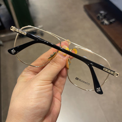 CHH Chrome Hearts Glasses Pure Titanium Ultra Light Polygonal Myopia Glasses Frame