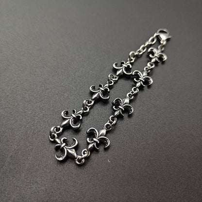 Chrome Hearts retro silver-toned fleur-de-lis link bracelet
