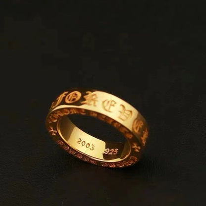 Chrome Hearts 22k gold-plated eternal heart forever true love ring