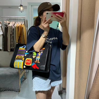 Chh Chrome Heart Leather Bag Embroidery Embroidery Bag Shoulder Bag Crossbody Bag