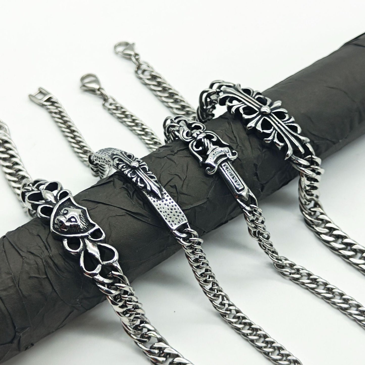 Chrome Hearts curved Cuban domineering retro bracelet