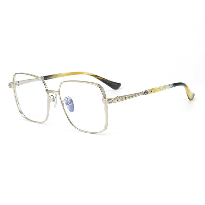 CHH Chrome Hearts Glasses Vintage Versatile Engraved Pure Titanium Square Glasses Frame