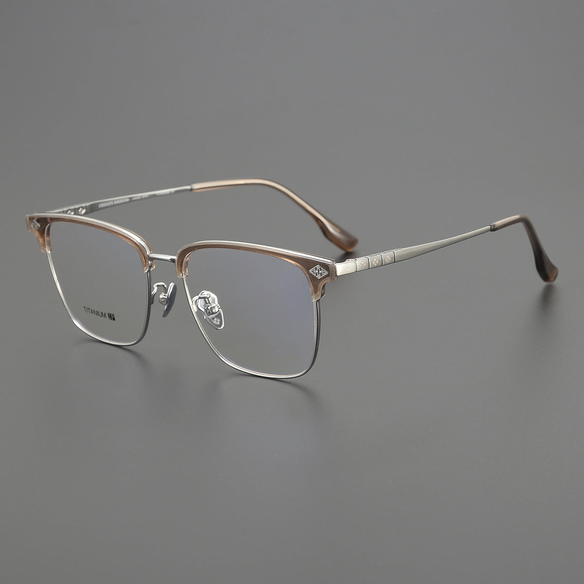 CHH Chrome Hearts Glasses Stylish Vintage Half Frame Pure Titanium Glasses Frame
