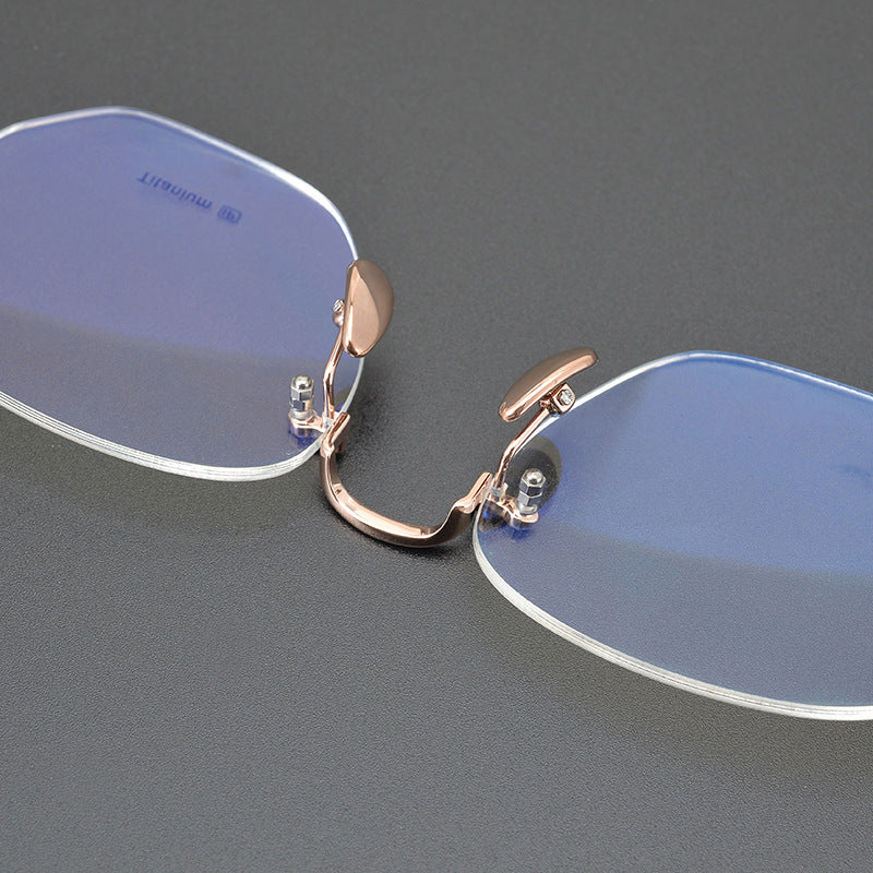 CHH Chrome Hearts Glasses Ultra Light Titanium Frameless Wide Myopia Glasses Frame