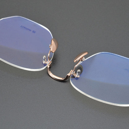 CHH Chrome Hearts Glasses Ultra Light Titanium Frameless Wide Myopia Glasses Frame