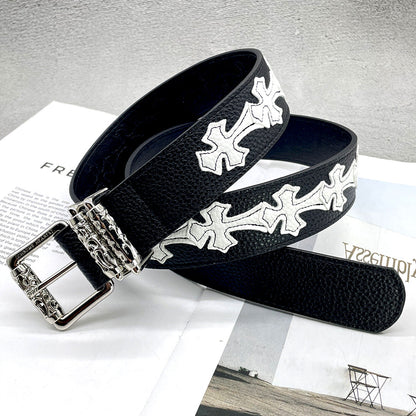 Chh Chrome Heart Belt Colored Cross Flower Lychee Pattern