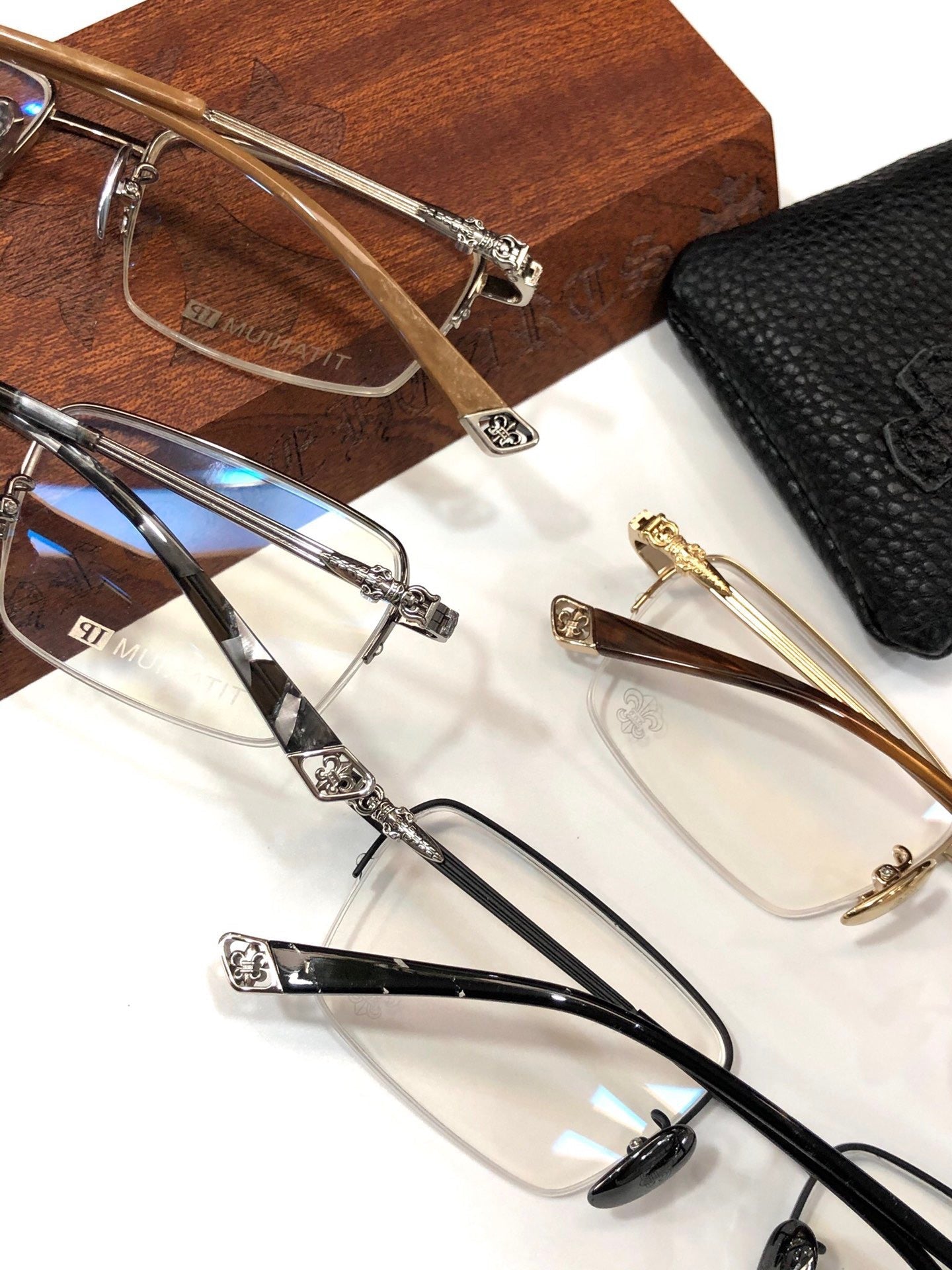 CHH Chrome Hearts Glasses Simple and exquisite frameless business titanium myopia glasses frame