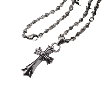 Chrome Hearts old retro large pendant S925 sliver cross necklace