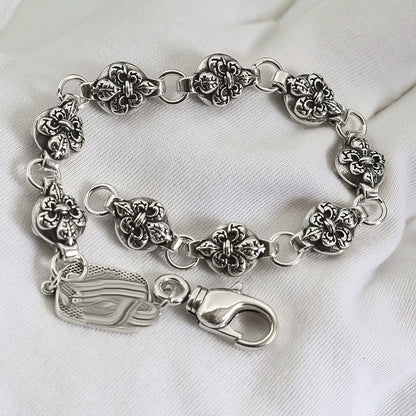 Chrome Hearts distressed spherical anchor patchwork bracelet