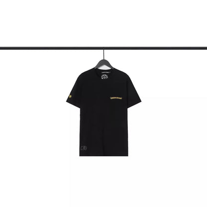 CHH Chrome Heart T Shirts Sanskrit Large Logo Cross Print Short Sleeve T-Shirt